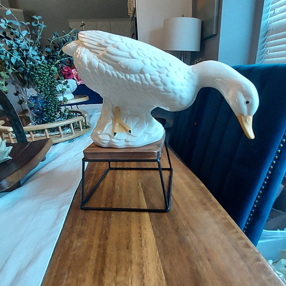White Goose Ceramic Figurine